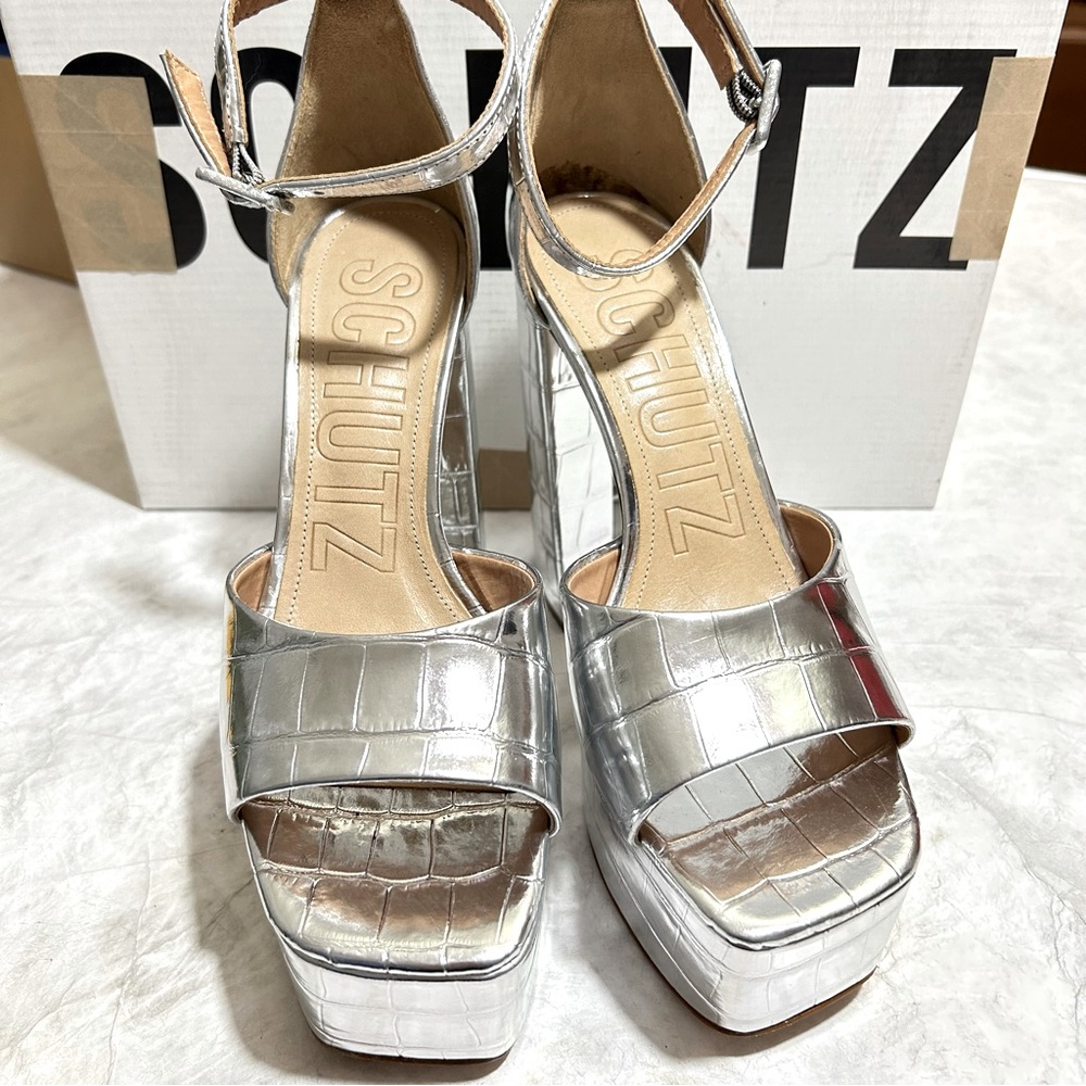 SCHUTZ Silver Platform Women Shoes